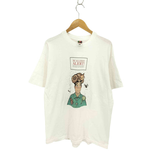 フルーツオブザルーム FRUIT OF THE LOOM 90S USA製 シングルステッチ BE ALLERGY ALERT プリントTシャツ メンズ import:XL