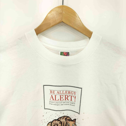 フルーツオブザルーム FRUIT OF THE LOOM 90S USA製 シングルステッチ BE ALLERGY ALERT プリントTシャツ メンズ import:XL