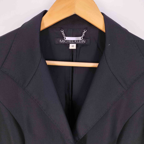 ミッシェルクラン MICHEL KLEIN ステッチデザイン ウールシルク 1Bテーラードジャケット レディース EUR:40