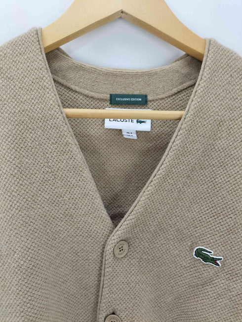 ラコステ LACOSTE EXCLUSIVE EDITION Vネック ワンポイント ワッペン ウール ニット カーディガン メンズ import:S