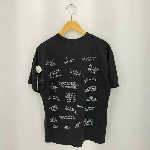 ヘインズ Hanes 90S USA製 シングルステッチ STEESSED OUT MESSAGE プリントTシャツ メンズ import:L