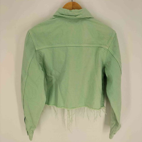 ザラ ZARA クロップド カットオフ デニムジャケット レディース import:M