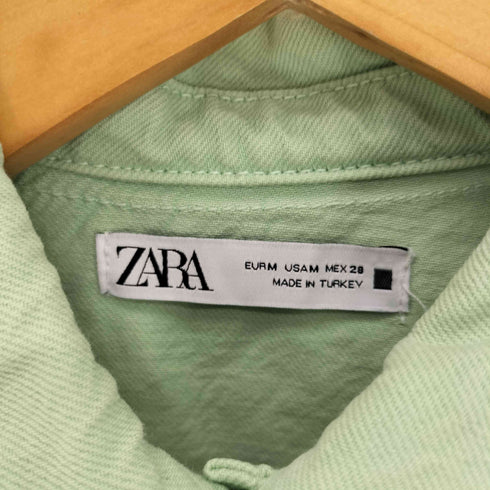 ザラ ZARA クロップド カットオフ デニムジャケット レディース import:M