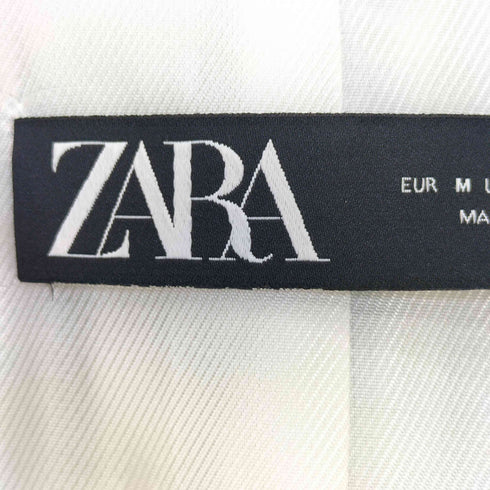 ザラ ZARA リネン レーヨン パワーショルダー ボタンレス ストライプ ジャケット レディース JPN:M