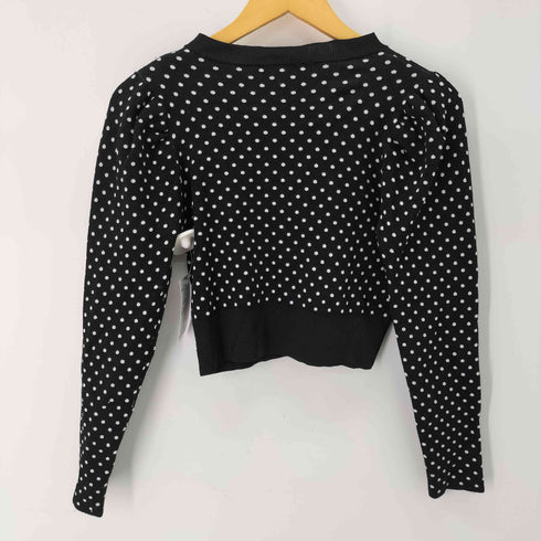 ザラ ZARA ドット柄パフスリーブカーディガン レディース import:S