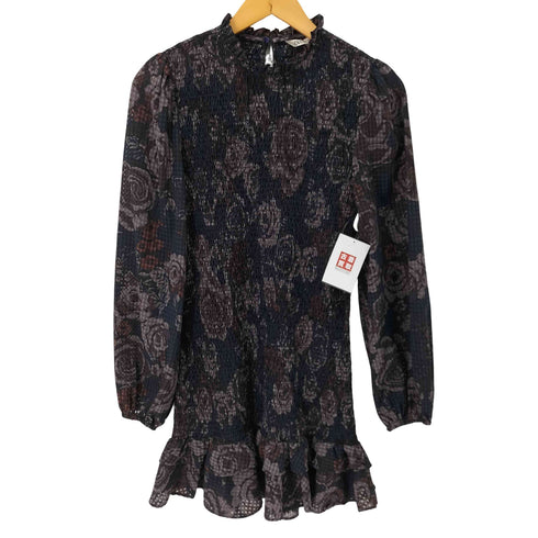 ザラ ZARA 花柄 シャーリングミニワンピース レディース import:S