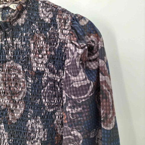 ザラ ZARA 花柄 シャーリングミニワンピース レディース import:S