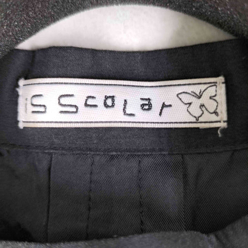 スカラー ScoLar 刺繍加工 バンドカラー ワンピース レディース