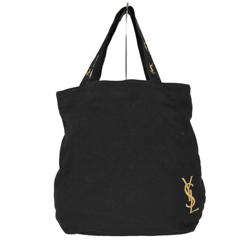 イヴサンローラン Yves Saint Laurent ロゴ刺繍 キャンバス トートバッグ レディース