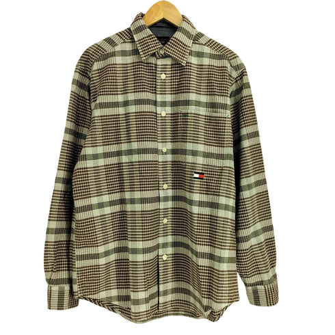 トミージーンズ tommy jeans フラッグ刺繍 チェック L/S シャツ メンズ import:S