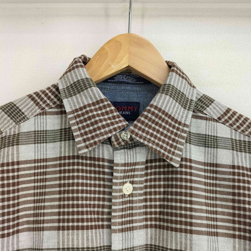 トミージーンズ tommy jeans フラッグ刺繍 チェック L/S シャツ メンズ import:S