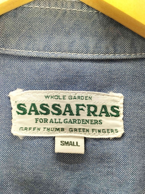 ササフラス SASSAFRAS 片ポケ B.D シャンブレー ワーク シャツ 猫目ボタン メンズ JPN:S