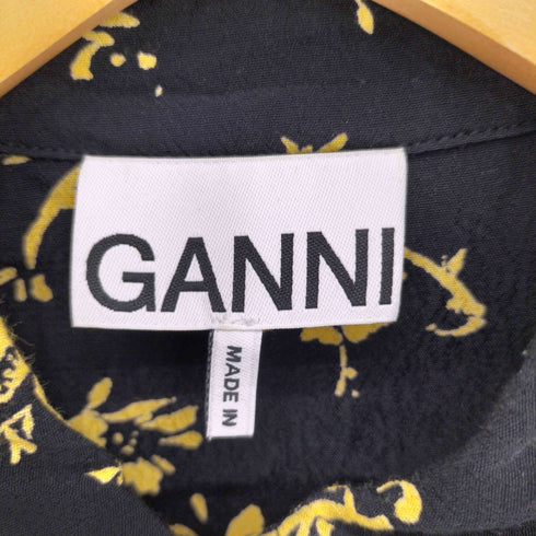 ガニー Ganni ウエスタンディティール フラワープリント シアーシャツ ワンピース レディース 34