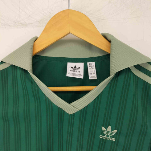 アディダスオリジナルス adidas Originals FOOTBALL JACQUARD V-NECK CROP POLO カレッジグリーン レディース JPN:XS