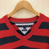 トミーヒルフィガー TOMMY HILFIGER ボーダー柄 Vネック コットンニット メンズ JPN:L