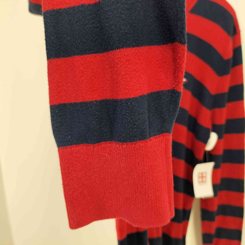 トミーヒルフィガー TOMMY HILFIGER ボーダー柄 Vネック コットンニット メンズ JPN:L