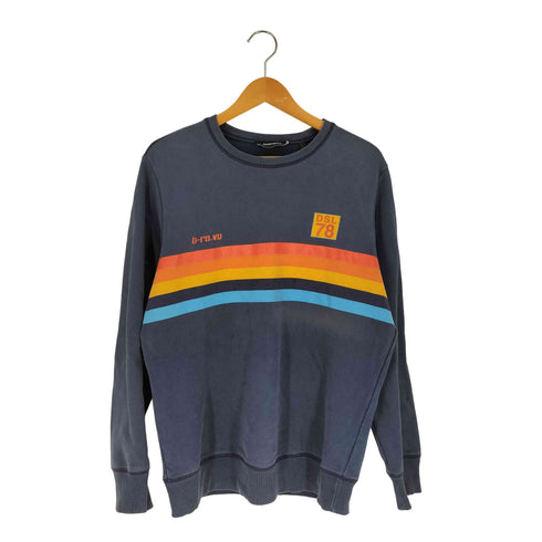 ディーゼル DIESEL ボーダー ナンバープリント クルーネック スウェット メンズ import:M