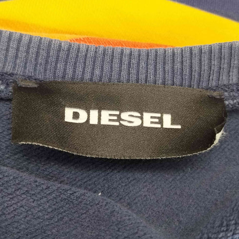 ディーゼル DIESEL ボーダー ナンバープリント クルーネック スウェット メンズ import:M