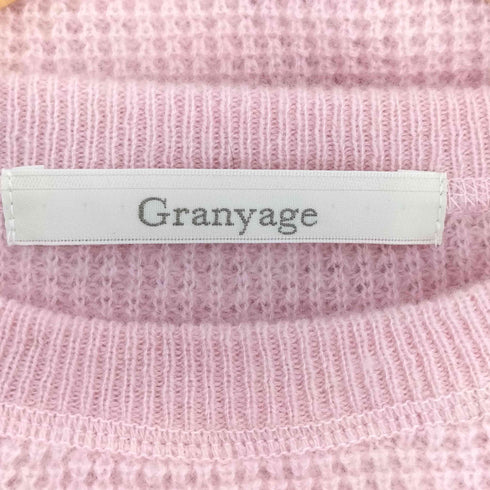 グランヤージュ Granyage カシミヤ ワッフル クルーネック ニット レディース 38