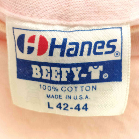 ヘインズ Hanes 90S USA製 フロント プリント カレッジ 半袖 Tシャツ メンズ import:L