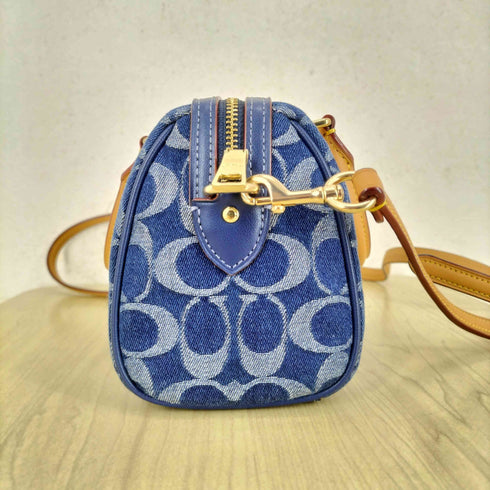 コーチ COACH ミニ ローアン クロスボディ バッグ シグネチャー デニム レディース