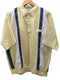 Casual Joe 90S ハーフボタン マルチストライプ 切替 S/S シャツ メンズ import:XL