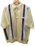 Casual Joe 90S ハーフボタン マルチストライプ 切替 S/S シャツ メンズ import:XL