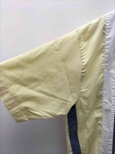 Casual Joe 90S ハーフボタン マルチストライプ 切替 S/S シャツ メンズ import:XL