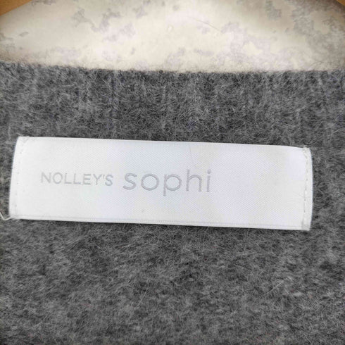 ノーリーズソフィー NOLLEY’S sophi カシミヤ混ヘアリーパール釦クルーネックカーディガン レディース 38