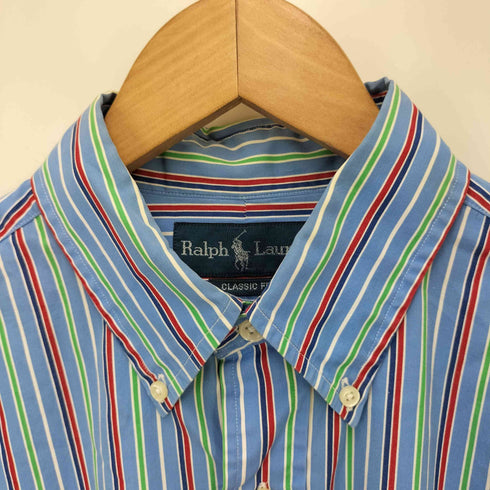 ラルフローレン RALPH LAUREN CLASSIC FIT マルチストライプ ボタンダウンシャツ メンズ JPN:M