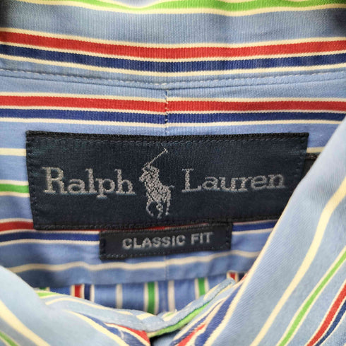 ラルフローレン RALPH LAUREN CLASSIC FIT マルチストライプ ボタンダウンシャツ メンズ JPN:M