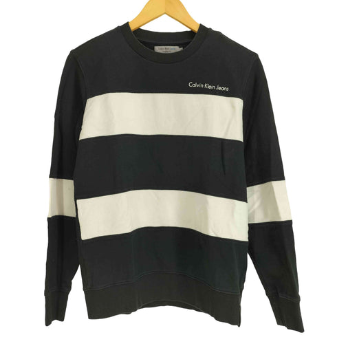 カルバンクラインジーンズ Calvin Klein Jeans ロゴプリント ボーダー クルーネック スウェット レディース import:S