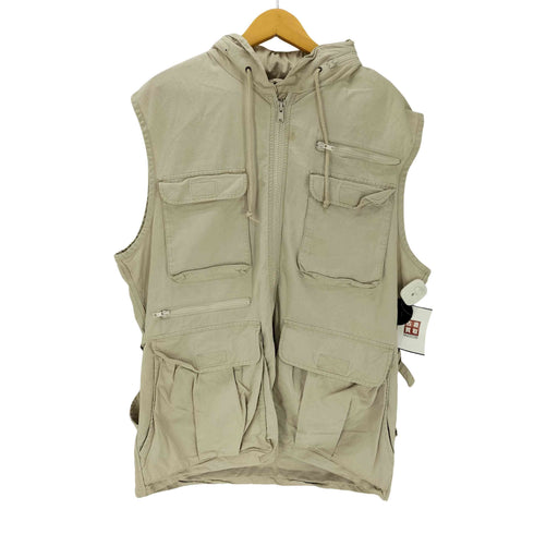 バナナリパブリック BANANA REPUBLIC 80-90S 初期タグ サファリ フィッシング ベスト フード パッカブル 収納可 メンズ import:L