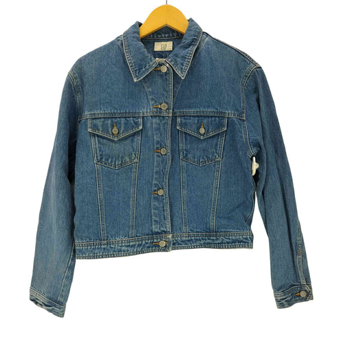 ギャップ Gap 90S OLD 白タグ インディゴ デニム トラッカー ジャケット レディース import:L