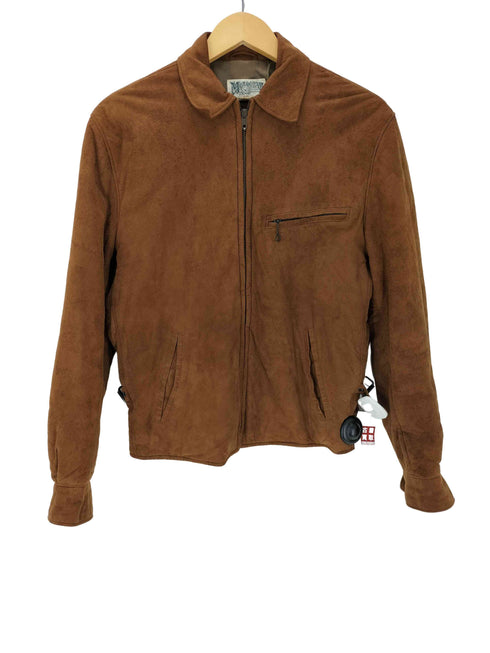 MONOGRAM OUTFITTERS } }70-80S USA製 スエード レザー ジップアップ トラッカー ジャケット ロケット TALON ZIP メンズ US:38