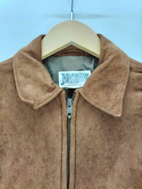MONOGRAM OUTFITTERS } }70-80S USA製 スエード レザー ジップアップ トラッカー ジャケット ロケット TALON ZIP メンズ US:38