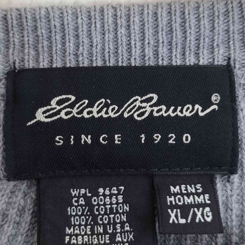 エディーバウアー Eddie Bauer 00S Vガゼット ハイゲージ コットン ニット メンズ import:XL