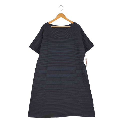 イッセイミヤケ ISSEY MIYAKE マルチプリーツ ボーダー ボートネック ワンピース レディース JPN:2