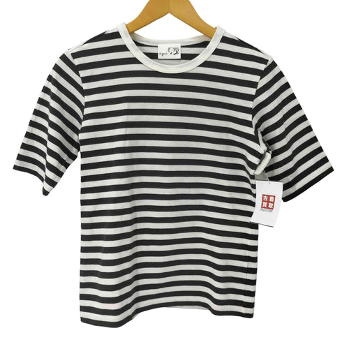 アニエスベー agnes b. クルーネック半袖ボーダーTシャツ レディース