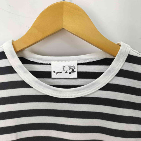アニエスベー agnes b. クルーネック半袖ボーダーTシャツ レディース
