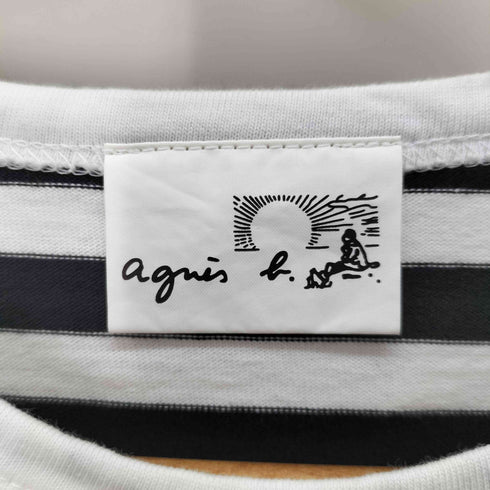 アニエスベー agnes b. クルーネック半袖ボーダーTシャツ レディース