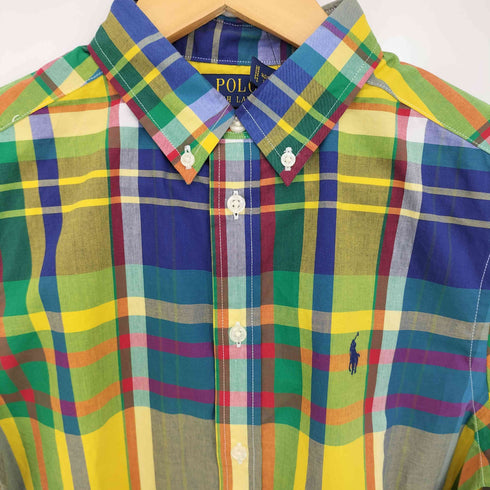 ポロラルフローレン POLO RALPH LAUREN 現行タグ ポニー刺繍 チェックボタンダウン 長袖シャツ レディース L