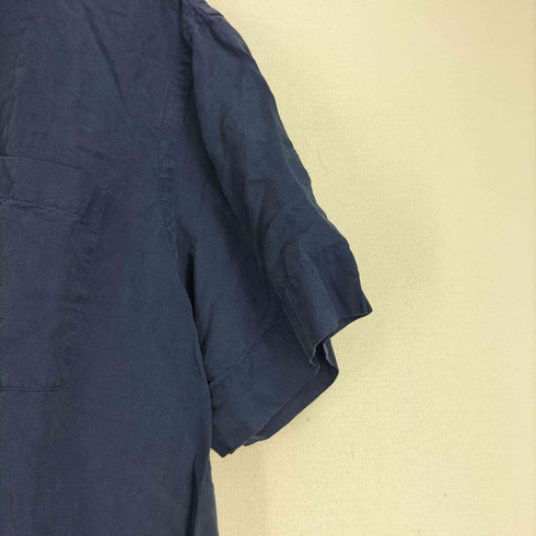 ポロラルフローレン POLO RALPH LAUREN 裾ポニー刺繍 リネン シルク ループカラー S/S シャツ メンズ import:XL
