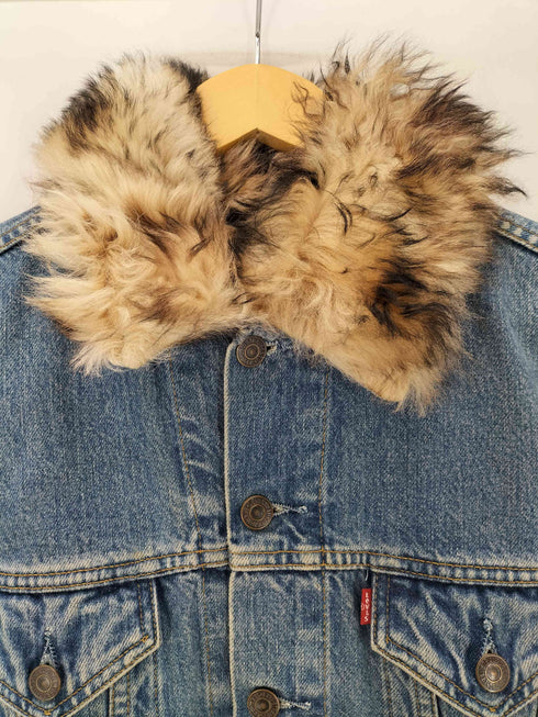 リーバイス Levis FOR GIRLS LOT 445 ファー ミリタリーリブ リメイク カスタム デニム トラッカー ジャケット レディース 34