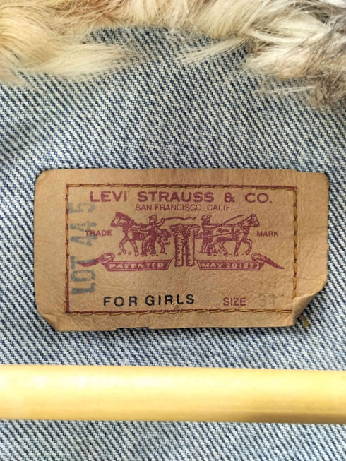 リーバイス Levis FOR GIRLS LOT 445 ファー ミリタリーリブ リメイク カスタム デニム トラッカー ジャケット レディース 34