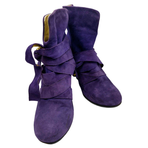 マークジェイコブス MARC JACOBS イタリア製 ベルト リボン スウェード ヒール パンプス レディース EUR:36