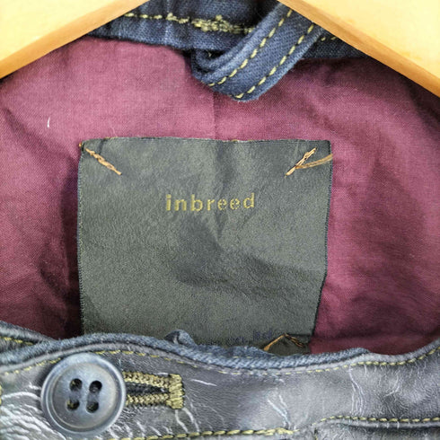 inbreed レザー切替デニムジャケット y2k レディース 3