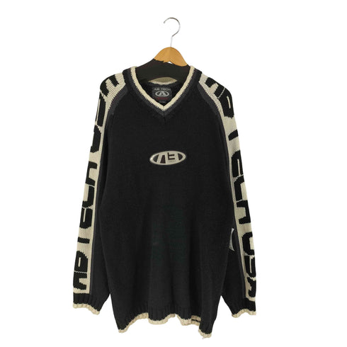 AB TECH ロゴ ワッペン ニット Y2K メンズ X-LARGE