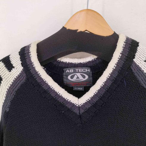 AB TECH ロゴ ワッペン ニット Y2K メンズ X-LARGE