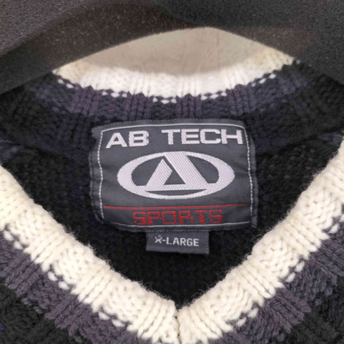 AB TECH ロゴ ワッペン ニット Y2K メンズ X-LARGE